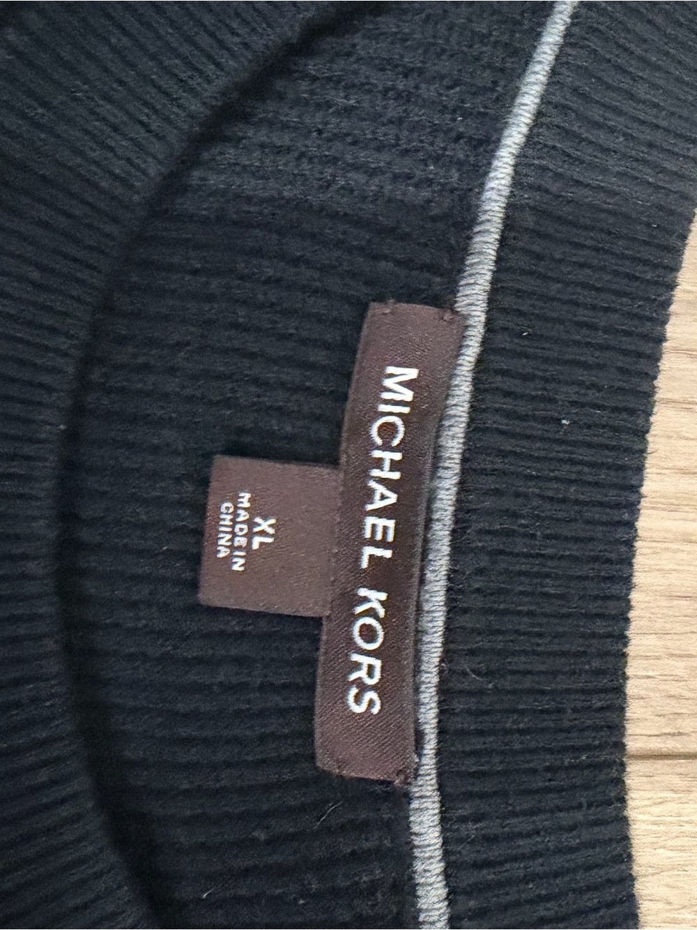 Michael Kors Men’s Black Crew Neck Rib Sweater